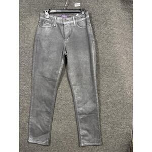 NYDJ Not Your Daughters Skinny Jeans Womens Sz 8 Gray Denim Stretch Mid Rise